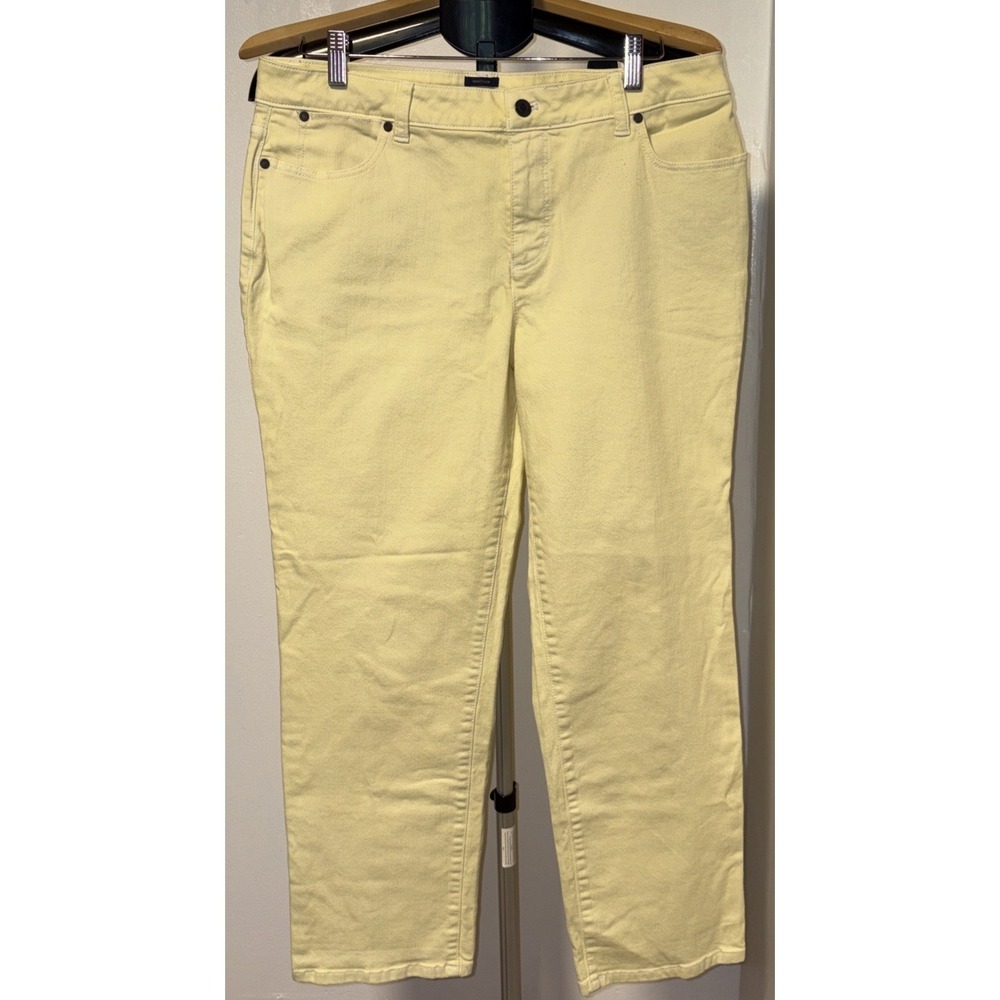 Talbots Butter Yellow heritage Trousers, Cotton, Stretch, Size 14